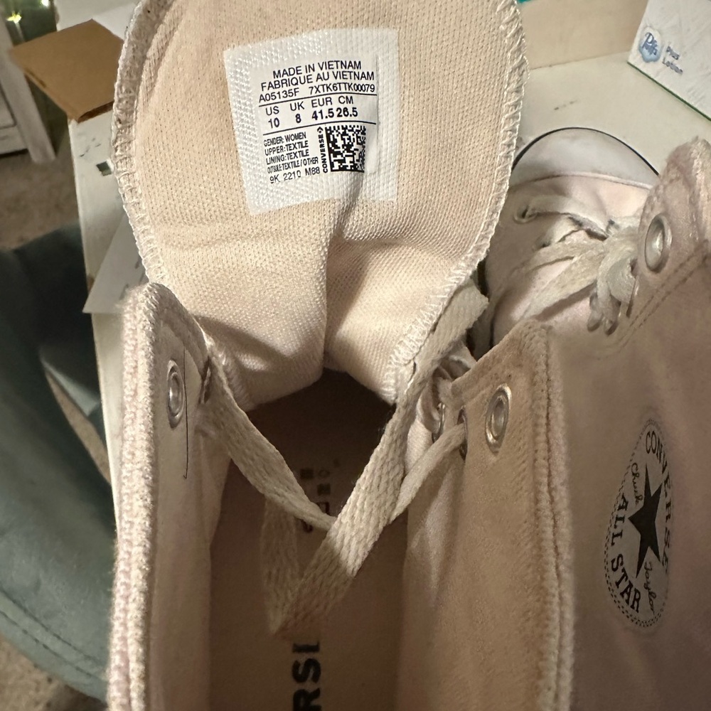 Converse High Top Sneakers in Light Pink and White - Picture 4 of 5